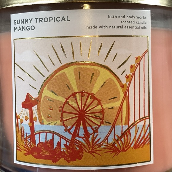 Bath & Body Works Sunny Tropical Mango Candle Fruity Decor Summery Island Scent - Picture 6 of 7